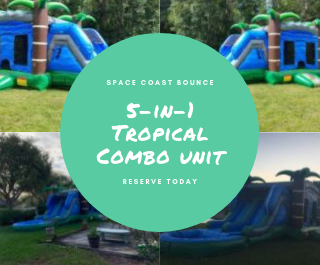 Space Coast Bounce - 5 in 1 Tropical Combo Unit Bounce House