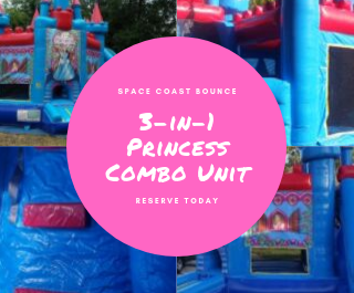 Space Coast Bounce - 3 in 1 Princess Combo Unit Bounce House